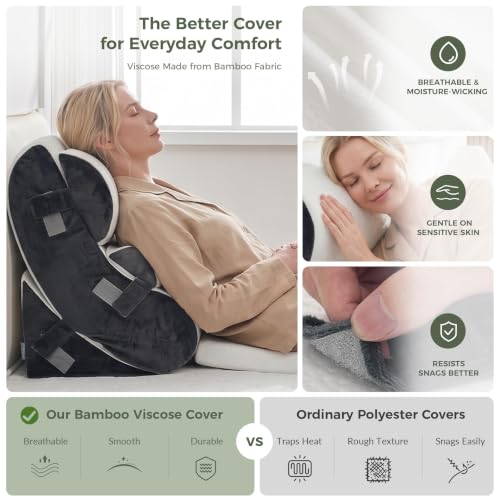 Extra Thick 7-Piece Wedge Pillow Set for Post Surgery & Acid Reflux Relief