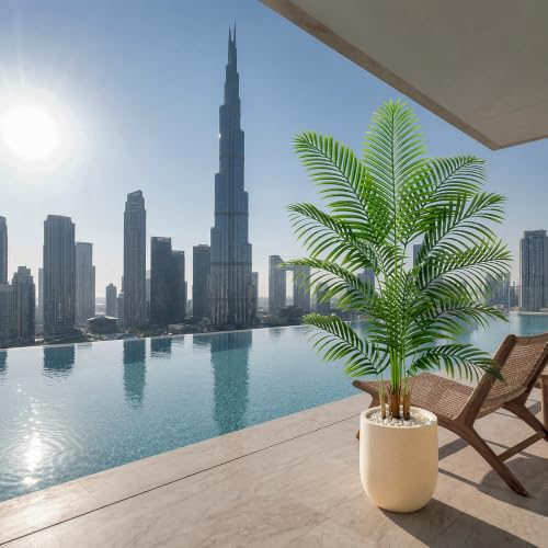 5FT Artificial Palm Tree Indoor - Realistic Fake Plant for Home & Office Decor