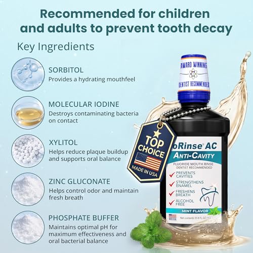 Anticavity Fluoride Mouthwash with Molecular Iodine - Mint, 33.8 oz