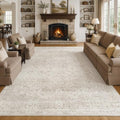FMFUNCTEX 8' x 10' Beige Vintage Washable Area Rug for Living Room