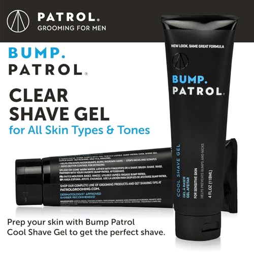 Bump Patrol Cool Menthol Shave Gel for Sensitive Skin - 4 oz, Pack of 4