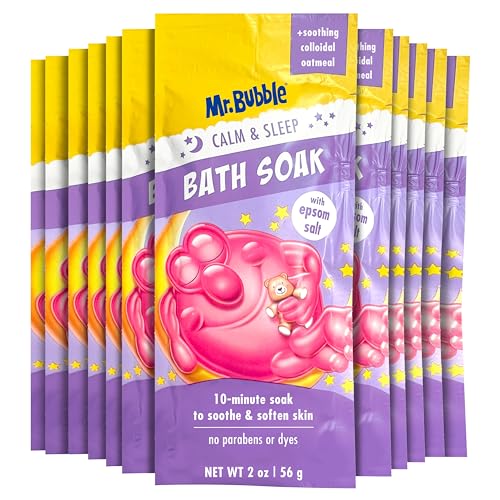 Mr. Bubble Calming Bath Soak with Epsom Salt & Lavender for Sleep - Pack of 12