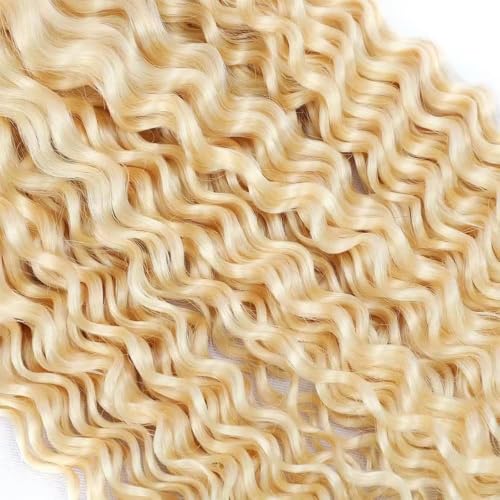 613 Blonde Deep Wave Braiding Hair Bundles - Brazilian Remy Natural Bulk Hair 20in
