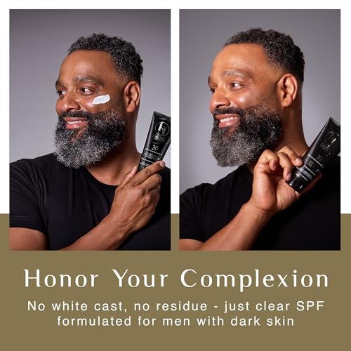 Black Girl Sunscreen Men's SPF 30 Sunscreen for Face & Body - Moisturizing Skin Protection for Men, Clear Sunscreen Lotion, Travel Size, No White Cast for Melanin Rich Skin, Infused with Hops- 3 fl oz