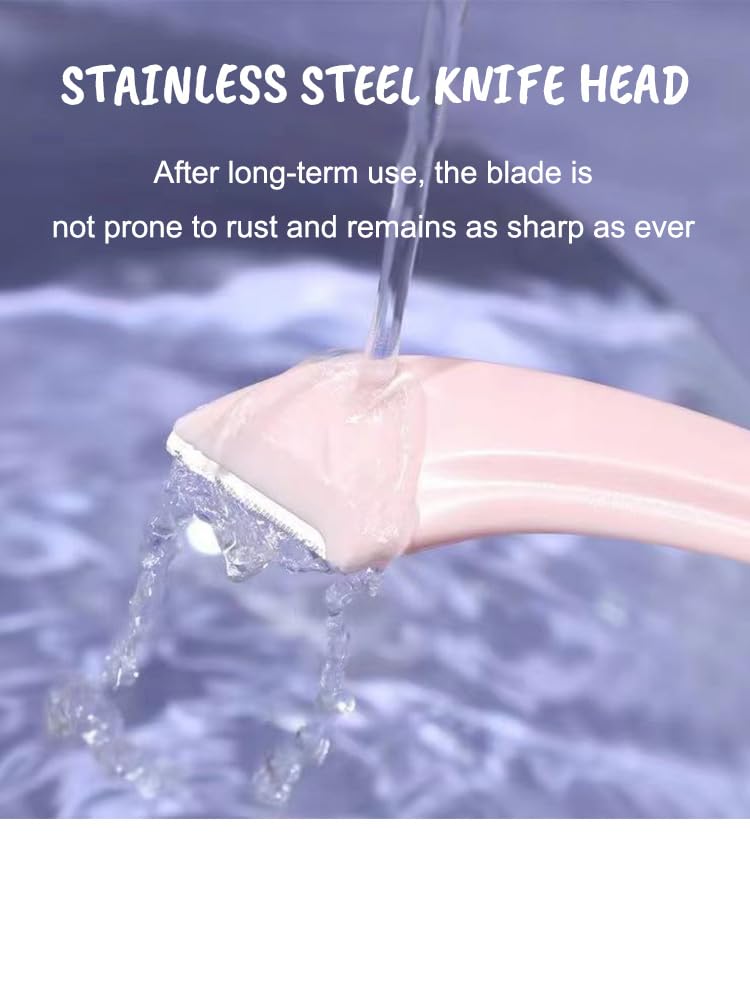 Pink Eyebrow Trimmer Set, 2 Pcs Crescent Shaped Eyebrow Trimmer and 1 Pc Scissors, Novice Eyebrow Scraper