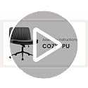 NeO Chair Ivory PU Leather Criss Cross Office Chair with Wheels & Adjustable Swivel