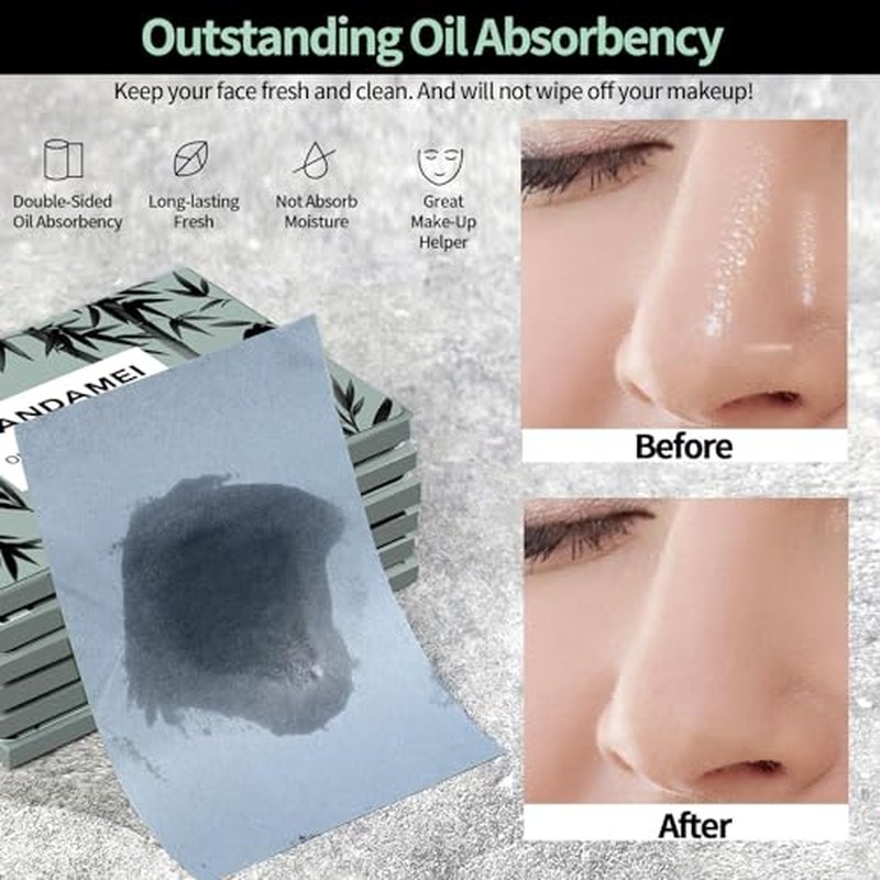 FANDAMEI 1800 Counts Oil Blotting Sheets For Face, Oil Blotting Papers For Face, Blotting Paper for Oily Skin, Oil Absorbing Sheets, Oil Control Film, Oil Absorbing Tissues