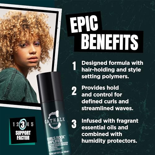 TIGI Catwalk Curls Rock Amplifier Curl Cream 2-Pack for Defined, Frizz-Controlled Waves