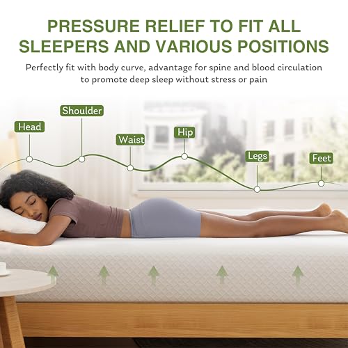 EGOHOME Medium Firm 6-Inch Twin Memory Foam Mattress with Cooling Green Tea Gel