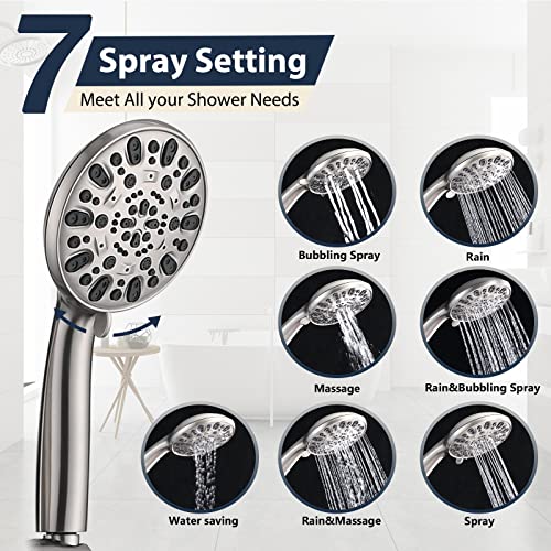 Rainfall 8 Inch Round Shower Head & Handheld Spray Combo - Brushed Nickel