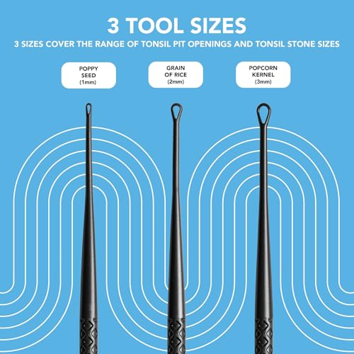 Tonsil Stone Remover Tool Kit - Small, Medium & Large Black - Gentle Painless Tonsil Stones Removal