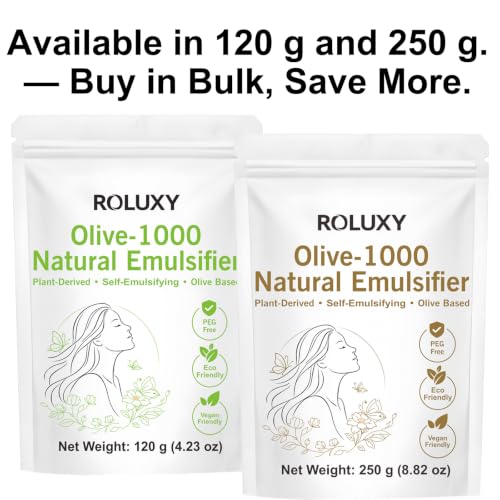 Olive-1000 Emulsifying Wax 250g for DIY Skincare & Haircare - PEG-Free, Self-Emulsifying