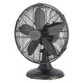 12-Inch Metal Desk Fan with Oscillation & 3-Speed Settings - Matte Black