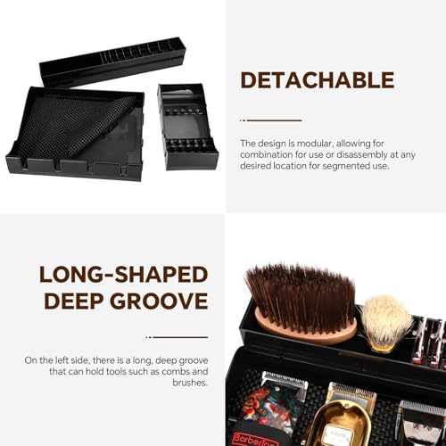 BARBERTOP 16x13x2.3 Inch Multi-Functional Barber Station Organizer with Clipper & Guard Storage