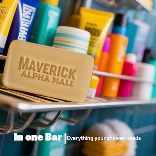 Maverick Alpha Male Soap & Health Brand Mystic Spice Mens Bar Soap ? Natural Soap for Men with Beef Tallow, Tea Tree & Turmeric ? 8oz Extra-Large Exfoliating Bar with Oatmeal & Shea Butter