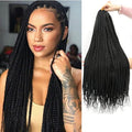 Pre-Looped Crochet Braids - 24 Inch Black 1B - 6 Pack of Synthetic Hair Extensions