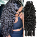 20 Inch Burmese Water Wave Human Hair Extensions - Curly Weave, Unprocessed Black