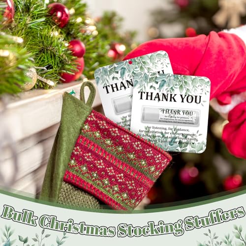 30 Pack Employee Appreciation Gift Lip Balms Bulk Staff Teacher Team Volunteer Thank You Gift Nurse Volunteers Appreciation Party Favor for Women Men Coworkers(Leaf,Green White)