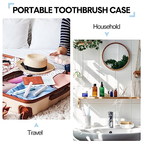 60 Pack Clear Travel Toothbrush Cases Portable Toothbrush Holders for Camping & Home