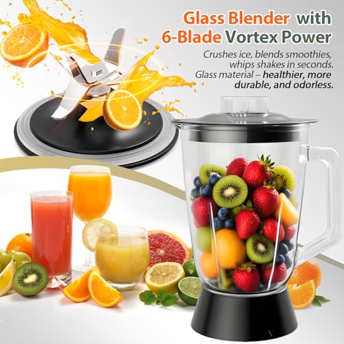 Food Processor and Blender Combo - 88 oz Food Chopper with Manual Control