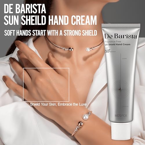 MD'S PICK De Barista Sun Shield Hand Cream SPF50+/PA++++ 50g ? UV Protect,Fragrance-Free, Vegan, and Lightweight Hand Moisturizer