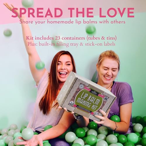 DIY Gift Kits Lip Balm Making Kit - DIY Self-Care Craft Kits - Lip Balm Equipment with Mica & Tubes - DIY Homemade Products with Shea & Coconut Butter - 73-Piece Set, Lime & Rose, Assorted