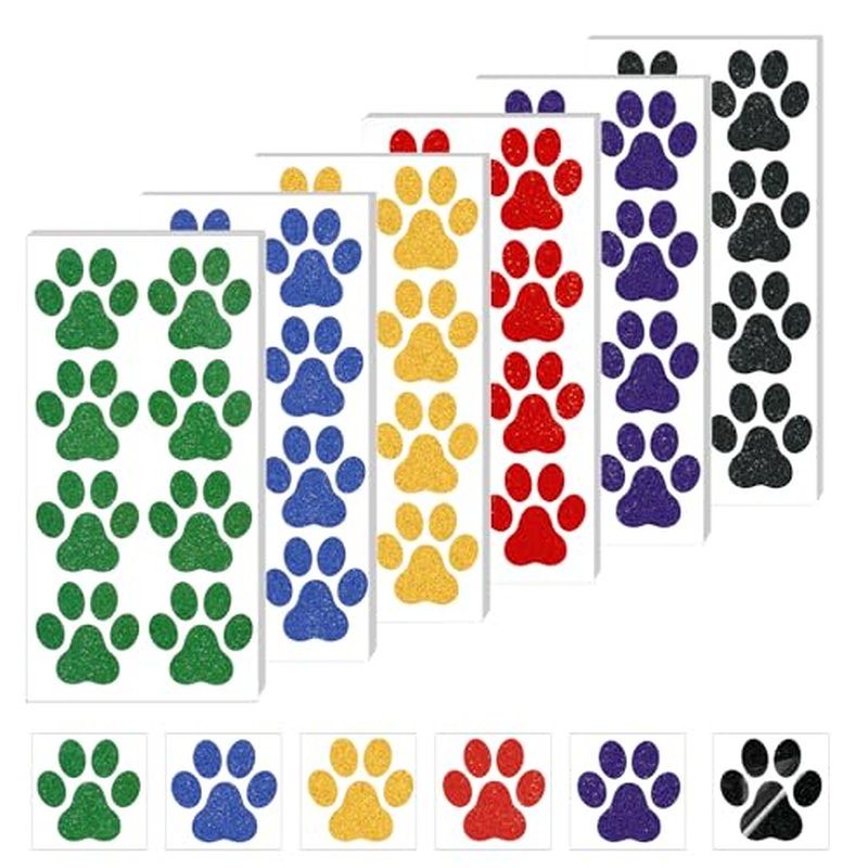 30 sheets 240pcs Dog Paw Glitter Temporary Tattoos, Paw Print Tattoo Face Tattoos Sticker Dog Paw Body Tattoos for Women Girls Face Body Accessories