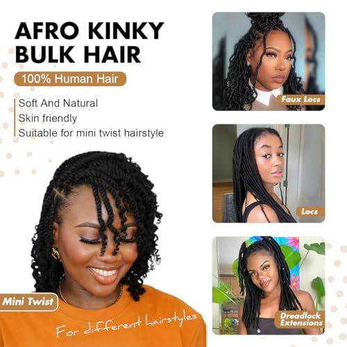 14 Inch Black Afro Kinky Human Hair for Dreadlocks & Locs - 50g