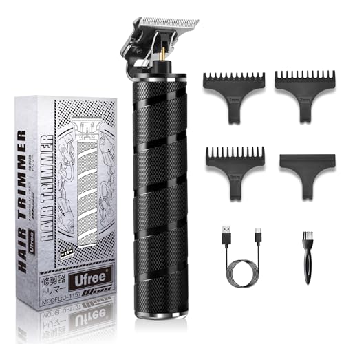 Men's Cordless Beard Trimmer with Titanium Ceramic T-Blade - Black