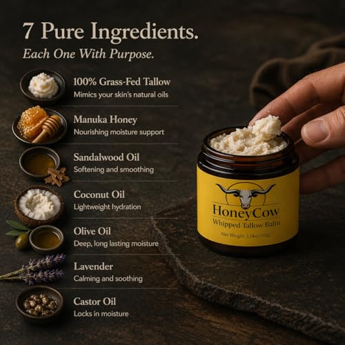 Grass-Fed Tallow & Manuka Honey Daily Moisturizing Balm - 4 oz, Pack of 1