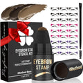iMethod Brow Stamp Kit - Eyebrow Stamp with 27 Eyebrow Stencils, Eye Brow Stencils Kits, Natural Eyebrows, Easy to Use, Light Brown
