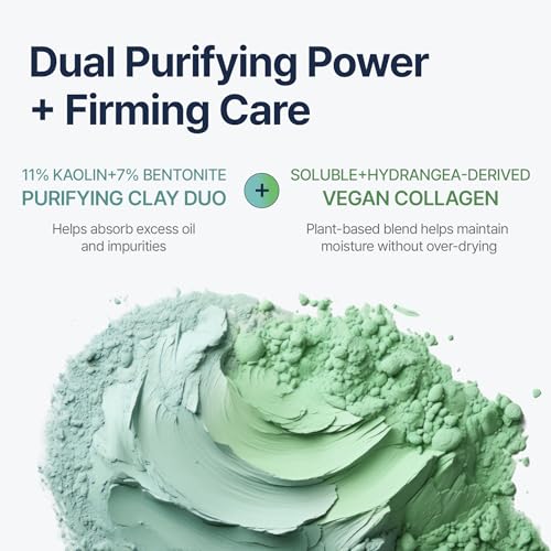 Green Mud Collagen Face Mask 3.17oz - Revitalizing Skin Care for Elasticity & Glow