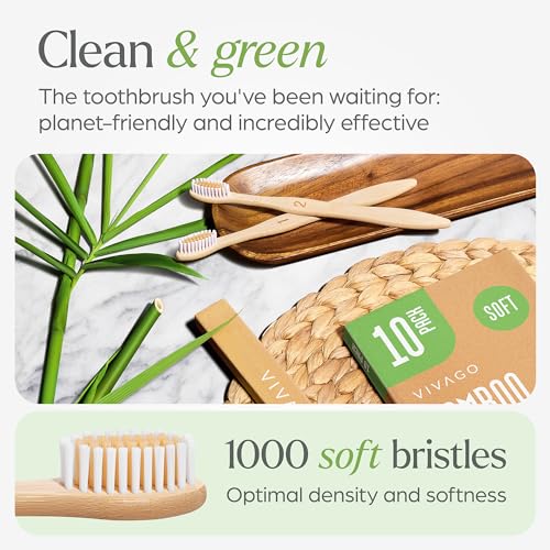 VIVAGO Bamboo Toothbrushes 30 Pack Soft Bristles Eco-Friendly for Adults - Variation of THIS listing