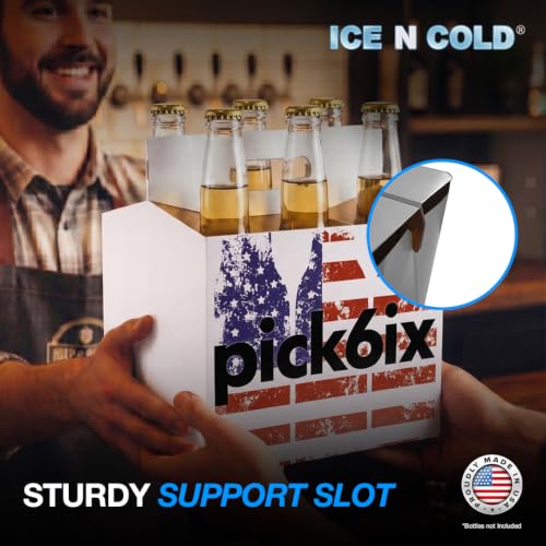Flag Cardboard Carrier for 12oz Bottles - 6 Pack, Pick Six Flag - 150 ct