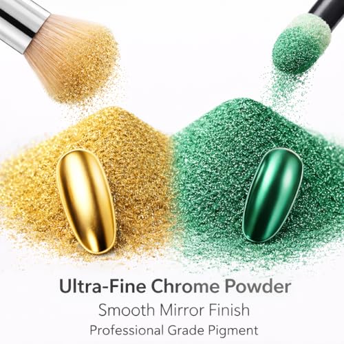 BALTIC DAY Chrome Powder - 48 Color Artist Set for Nails & Resin | Metallic Mica Pigment Kit for Nail Techs, Resin Art & DIY Crafts