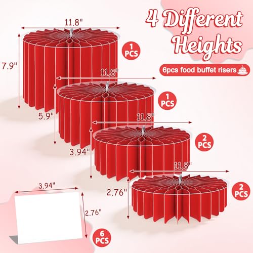 6-Pack Foldable Cake Display Risers for Catering & Dessert Tables
