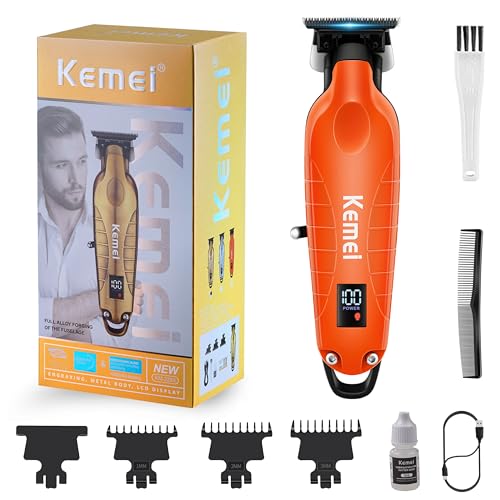 KEMEI 2293 Orange Hair & Beard Trimmer Zero Gapped Precision Clipper