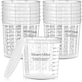 30 Pcs Paint Mixing Cups 5 Quart Graduated Buckets with 6 Lids - Bulk Art Supplies