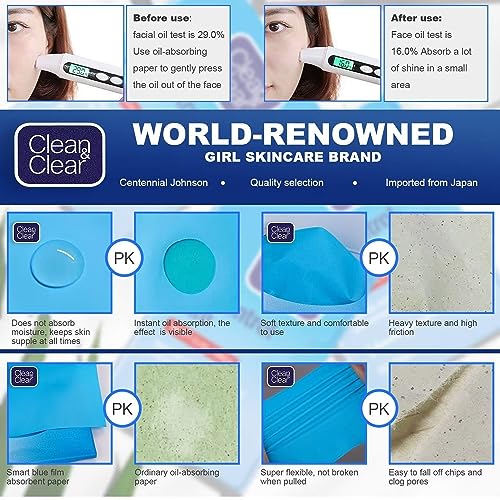 Clean & Clear Oil Control Film 300 Sheets | Mattifying Face Sheets for Shine-Free Skin