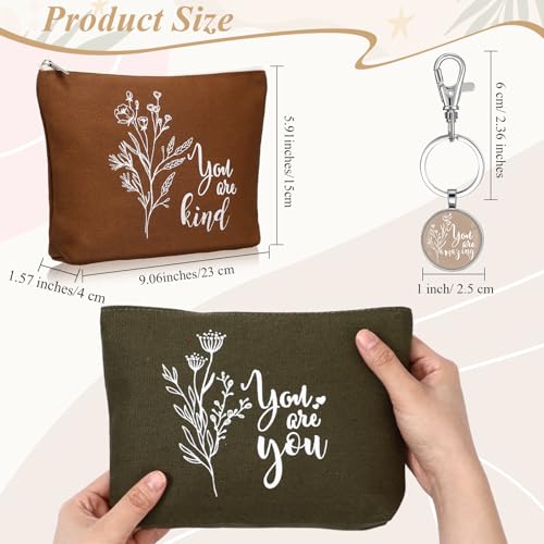 Sieral Aesthetics 20Pcs Canvas Makeup Bags & Keychains Set – Gift Bulk, Women