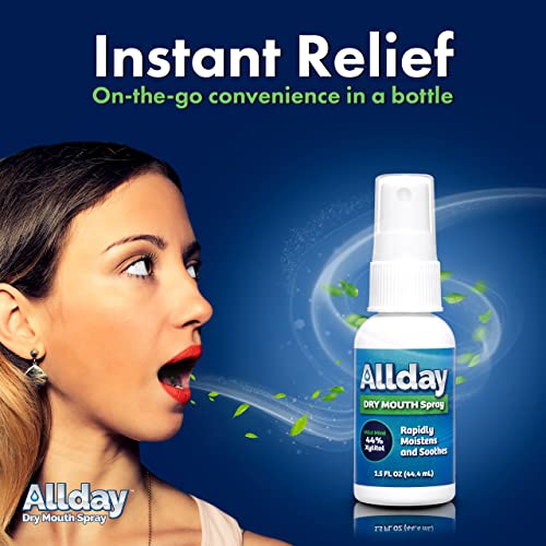 Allday Dry Mouth Spray Max Strength with Xylitol - 1.5 Fl Oz Pack of 8