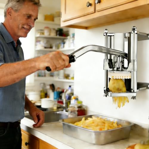 Uyoyous French Fry Cutter — 3-Blade Commercial Vegetable Slicer for Potatoes, Carrots & More