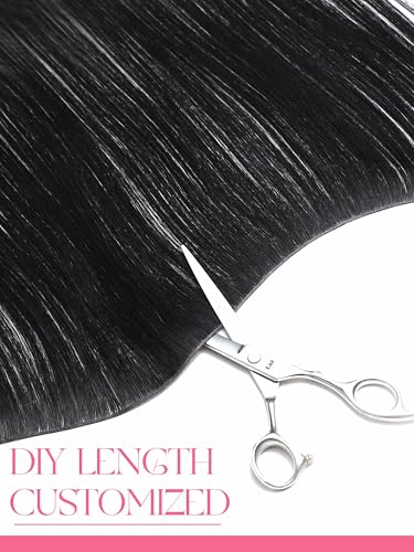 Lacer Human Hair Extensions 18 Inch Jet Black 50g Sew-In Weft - Real Remy Hair