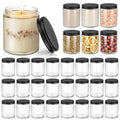 Clear Glass Jars with Metal Lids 8oz - 24 Pack, Candle Making & Storage