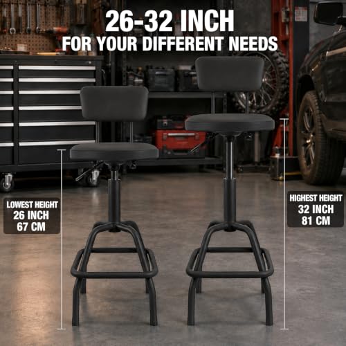 YELLOW JACKET Bar Stool, Adjustable Swivel Stool with Backrest, Height