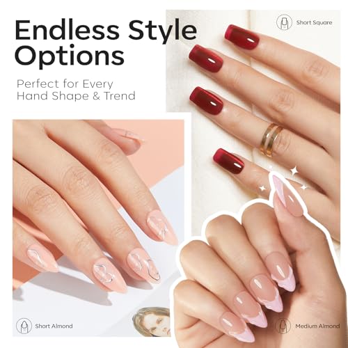 Modelones Nail Tips Set - Multi-Shape Gel Tips with 450 Pieces for Manicure