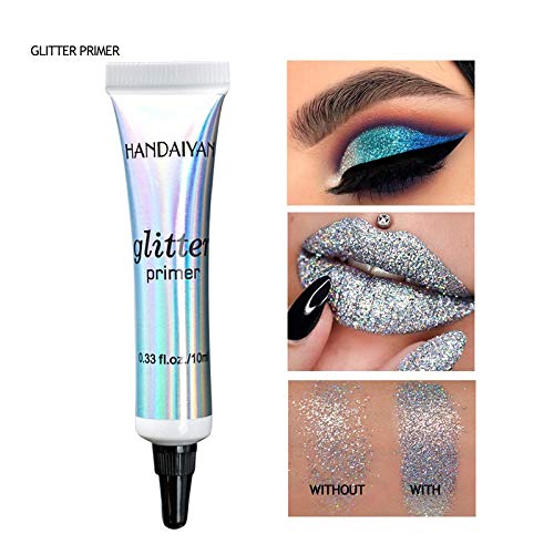 MAEPEOR Cosmetic Glitter Glue Long Lasting Makeup Glitter Primer Gel Waterproof and Smudgeproof Primer Base Glue for Body Eyes Face Lip (10 ml, 2 PCS)
