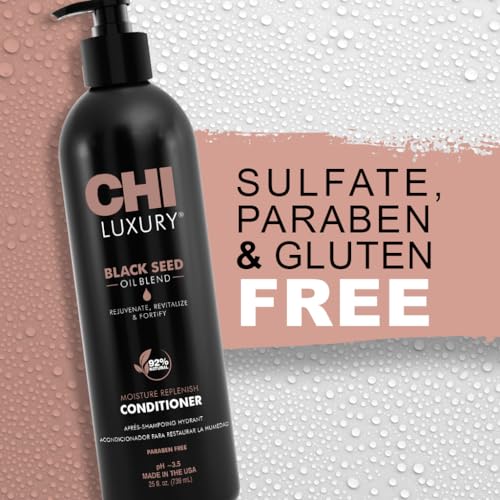 CHI Luxury Black Seed Oil Moisture Replenish Conditioner 25 Fl Oz - Nourishing Hair Care