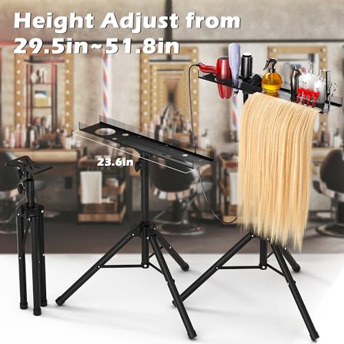 Adjustable Stainless Steel Hair Extension & Wigs Rack Salon Organizer