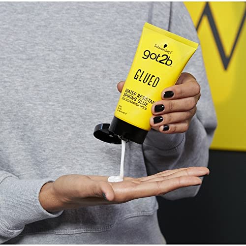 got2b Glued Water Resistant Spiking Gel 150 ml, Glued Spiking Gel for up to 72h Ultra Strong Hold, Water & Sweatproof, For Extreme Hairstyles, Vegan* Formula